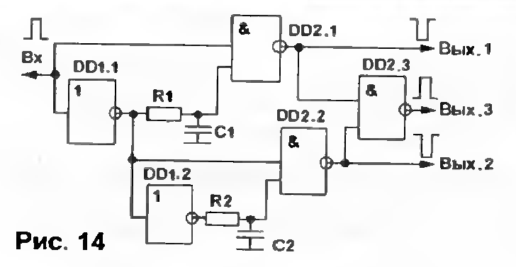 Схема одновибратора на логических элементах
